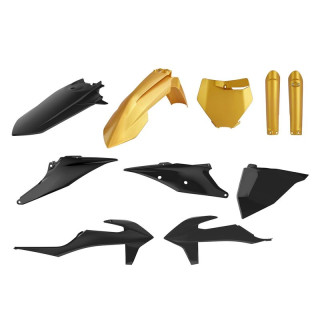 Kit plastique Polisport metal flow or/noir KTM | Oxmoto