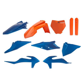 Kit plastique Polisport metal flow bleu/orange KTM | Oxmoto