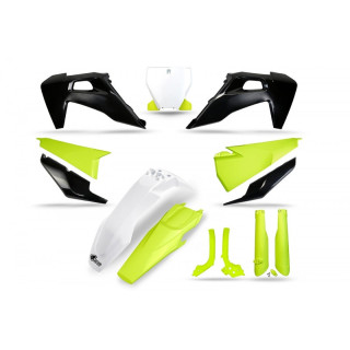 Kit plastiques UFO jaune fluo/gris Husqvarna | Oxmoto
