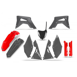 Kit plastiques UFO rouge/gris Honda | Oxmoto