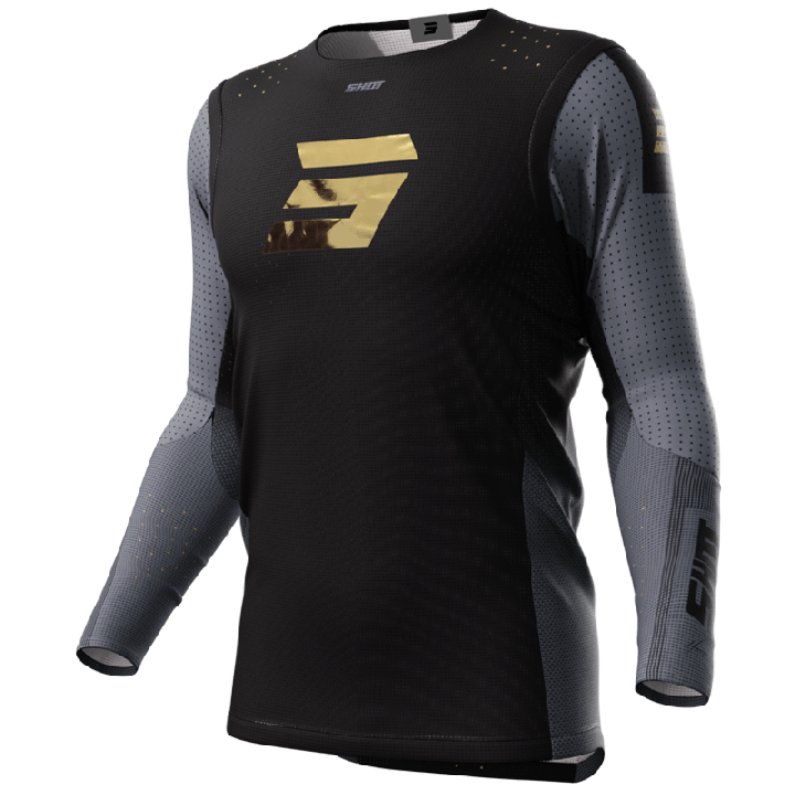 Maillot SHOT aerolite honor noir/or 2024 | Oxmoto