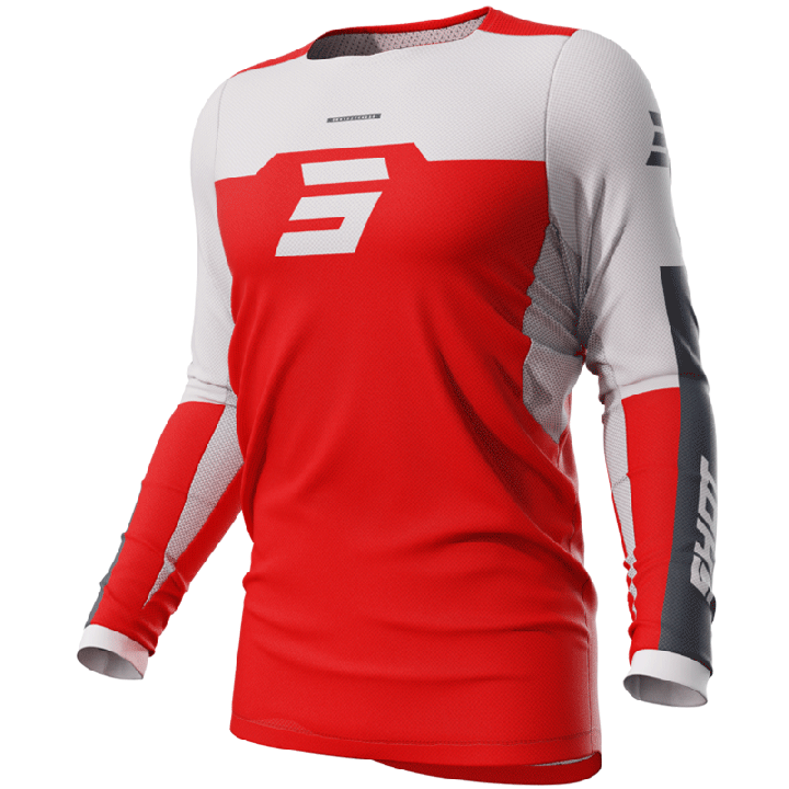 Maillot SHOT contact iron rouge 2024 | Oxmoto