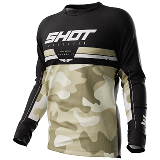 Maillot SHOT devo battle noir/sable 2024 | Oxmoto