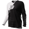 Maillot SHOT raw squad noir/blanc 2024 | Oxmoto