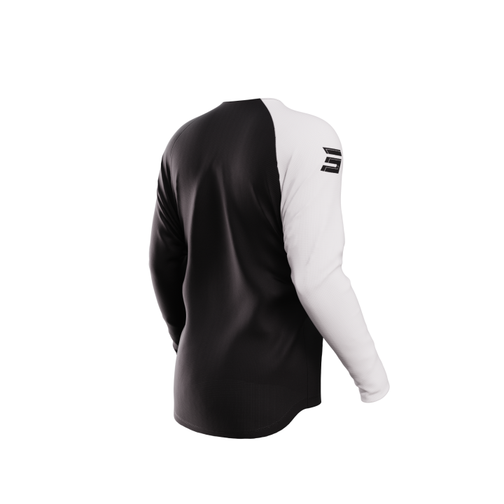 Maillot SHOT raw squad noir/blanc 2024 | Oxmoto