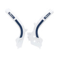 Protège cadre Ractech bi-matières blanc/bleu | Oxmoto