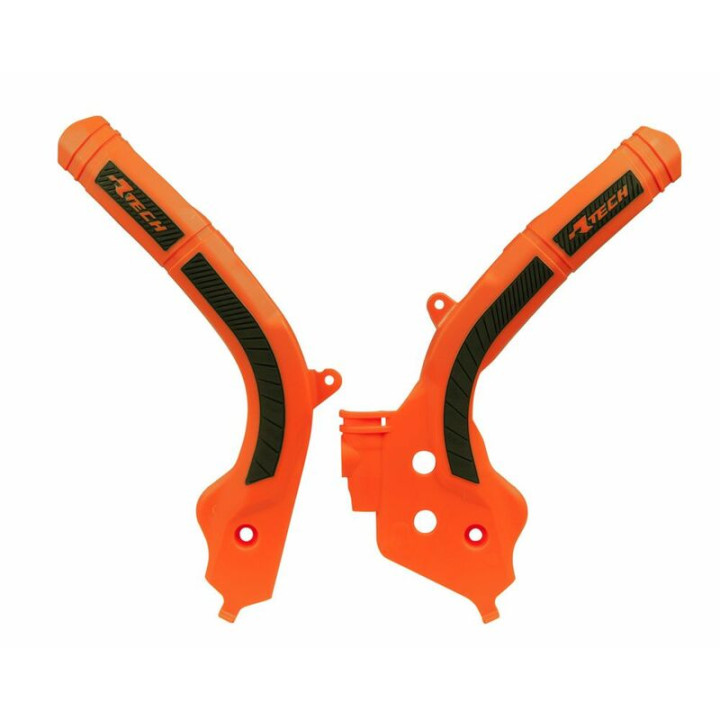 Protections de cadre Racetech bi-matières orange/noir R-PRTKTMARNR1