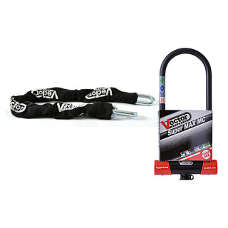 Kit antivol Vector Antivol U SuperMax L2 Ø16mm + Chaîne Ø13mm / 1,1m - Classe SRA / ART