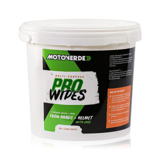 Lingettes nettoyante mains et casque Motoverde pro wipes 150 lingettes