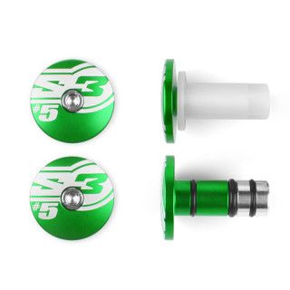 Embouts de guidons s3 end 5 ø14mm vert | Oxmoto