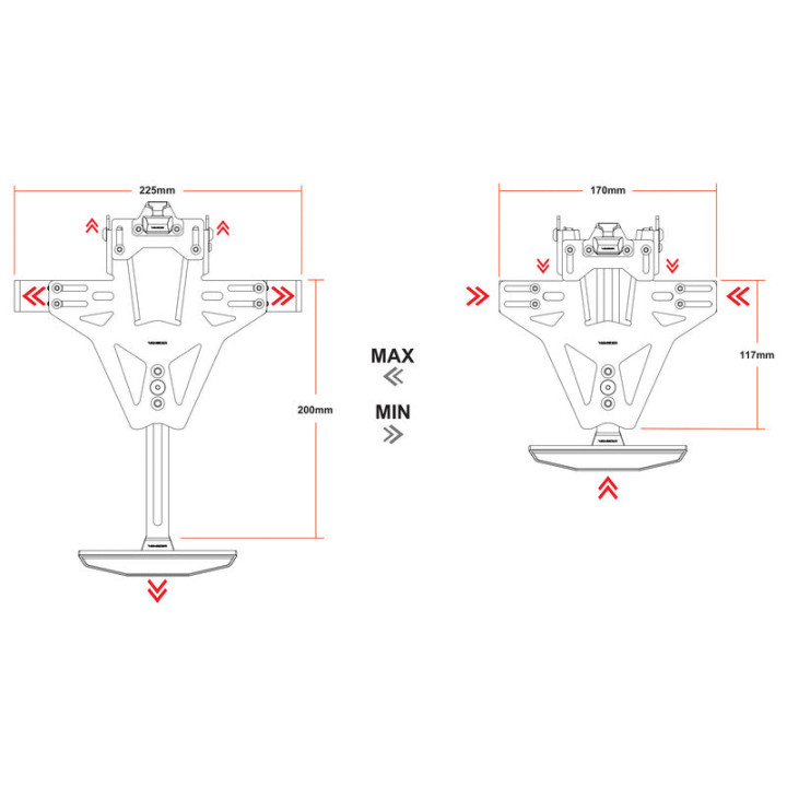 Support de plaque Highsider akron-rs pro | Oxmoto