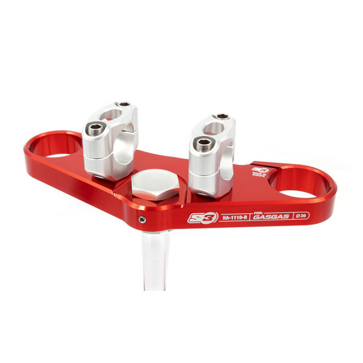 Té de fourche complet S3 Ø39mm rouge Gas Gas Pro fourche Tech