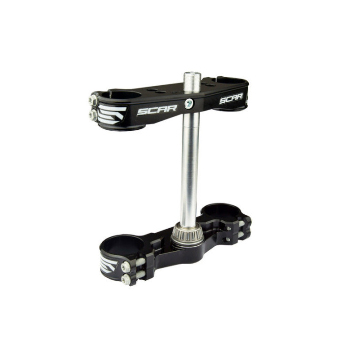 Té de fourche Scar offset 22mm noir | Oxmoto