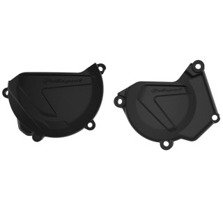Protections de carters d'embrayage et d'allumage Polisport noir - Yamaha YZ250