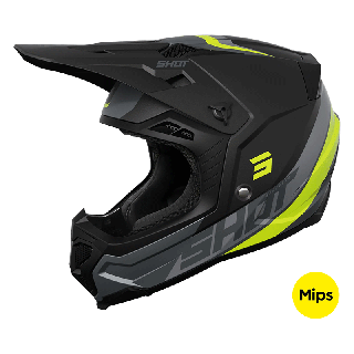 Casque SHOT core custom noir/jaune fluo 2024 | Oxmoto