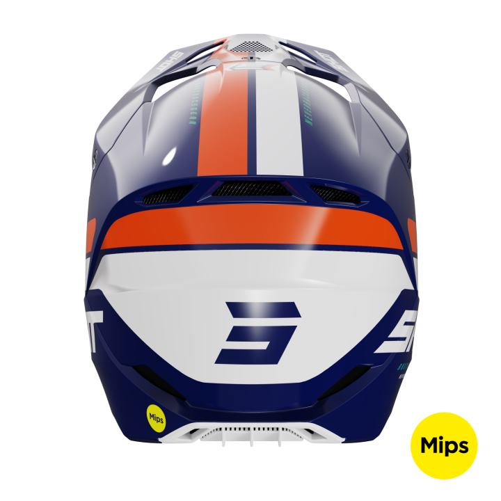 Casque SHOT race iron bleu/orange 2024 | Oxmoto