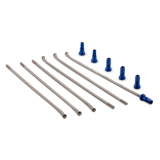 Kit 6 rayons ar+ écrous bleu roue 19" wise work | Oxmoto