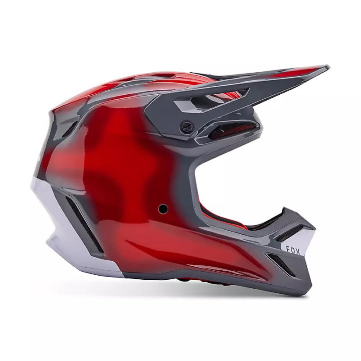 Casque FOX v3 volatile gris/rouge 2024 | Oxmoto