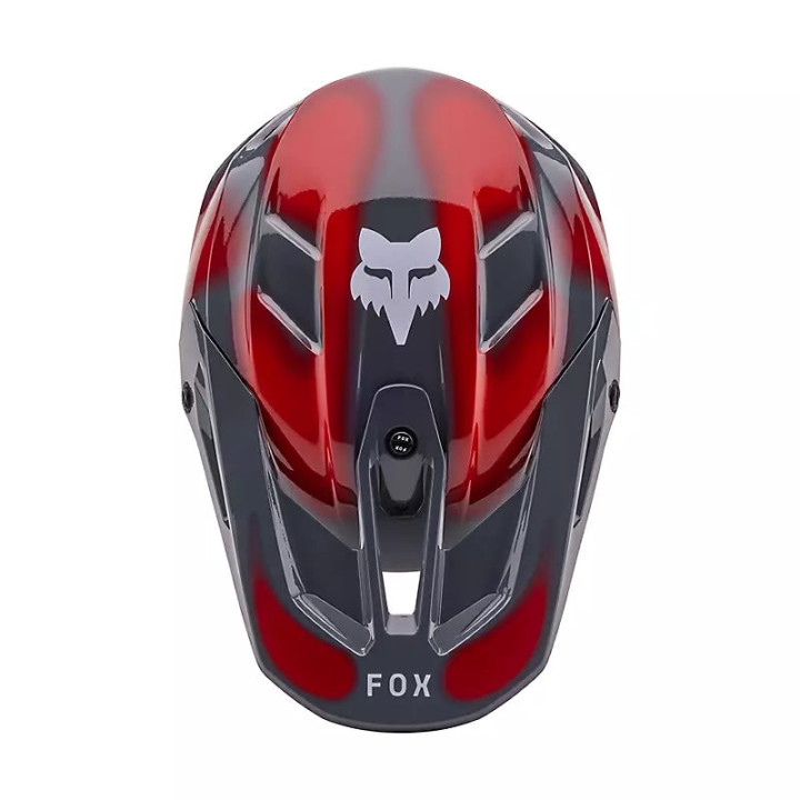 Casque FOX v3 volatile gris/rouge 2024 | Oxmoto