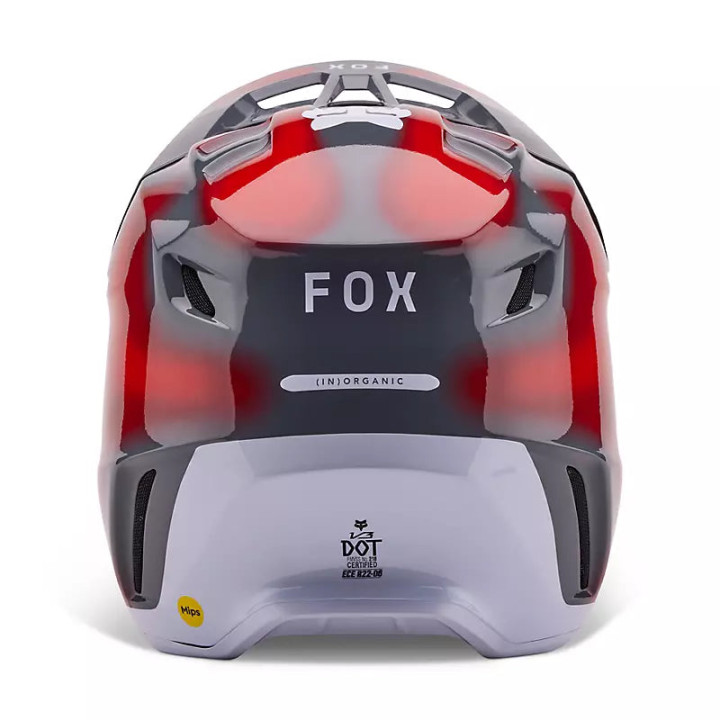 Casque FOX v3 volatile gris/rouge 2024 | Oxmoto