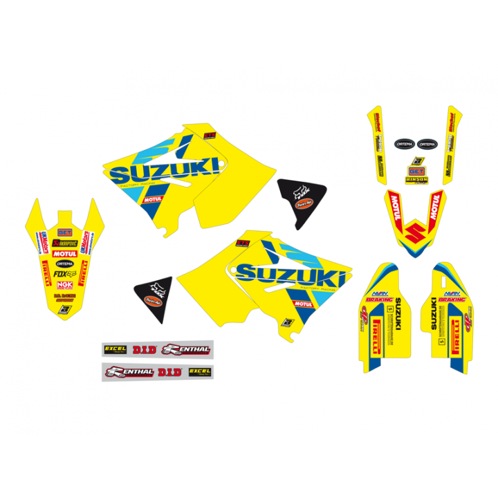 Kit déco avec housse de selle Blackbird ksrt restyle 22 Suzuki 125/250 rm