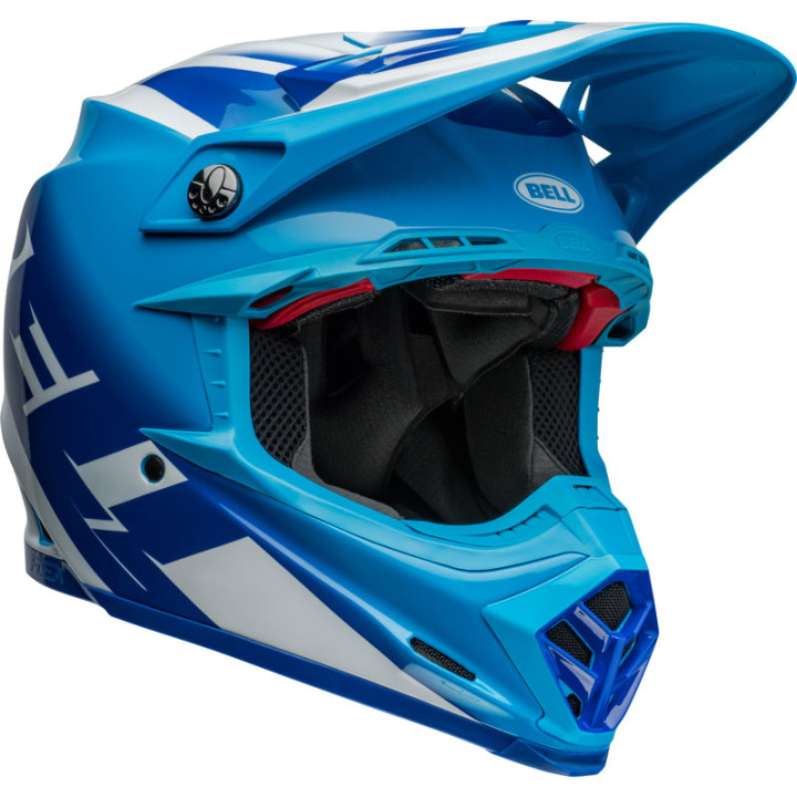 Casque Bell Moto-9S Flex - Rail Gloss Blue/White | Oxmoto