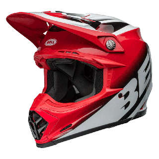 Casque Bell Moto-9S Flex - Rail Gloss Red/White | Oxmoto