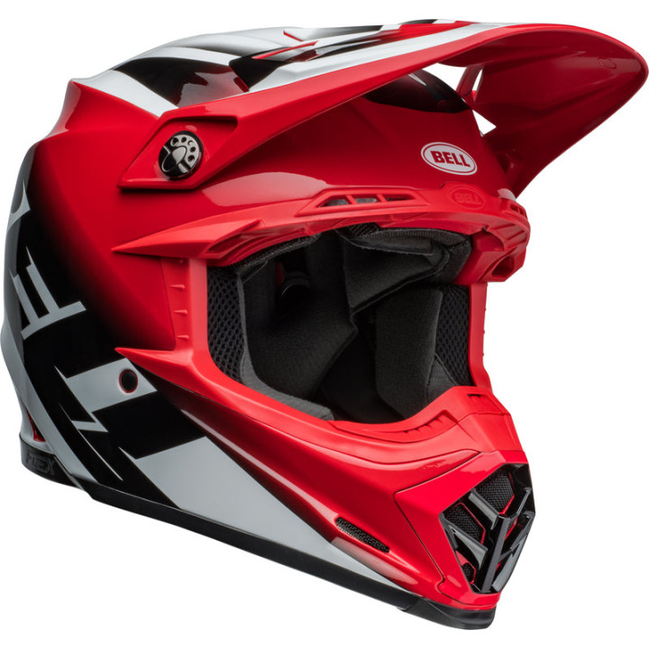 Casque Bell Moto-9S Flex - Rail Gloss Red/White | Oxmoto