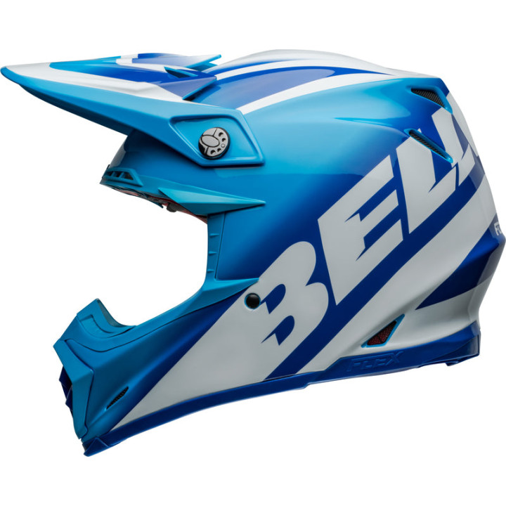 Casque Bell Moto-9S Flex - Rail Gloss Blue/White | Oxmoto