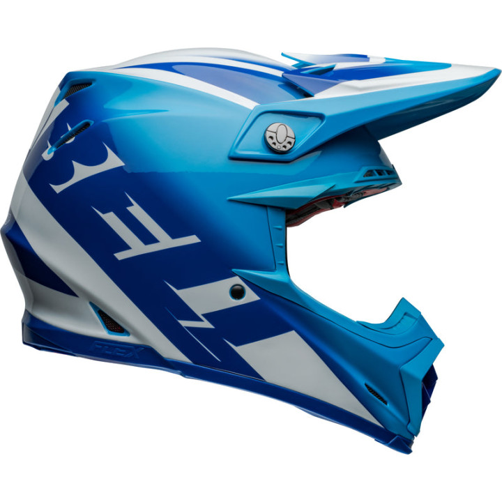 Casque Bell Moto-9S Flex - Rail Gloss Blue/White | Oxmoto