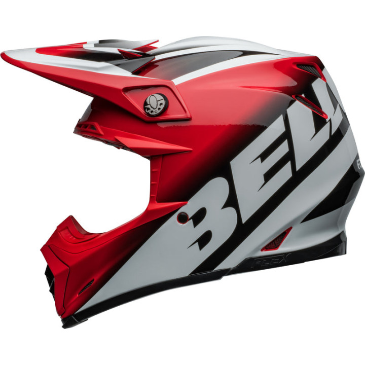 Casque Bell Moto-9S Flex - Rail Gloss Red/White | Oxmoto