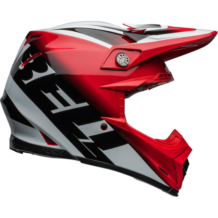 Casque Bell Moto-9S Flex - Rail Gloss Red/White | Oxmoto