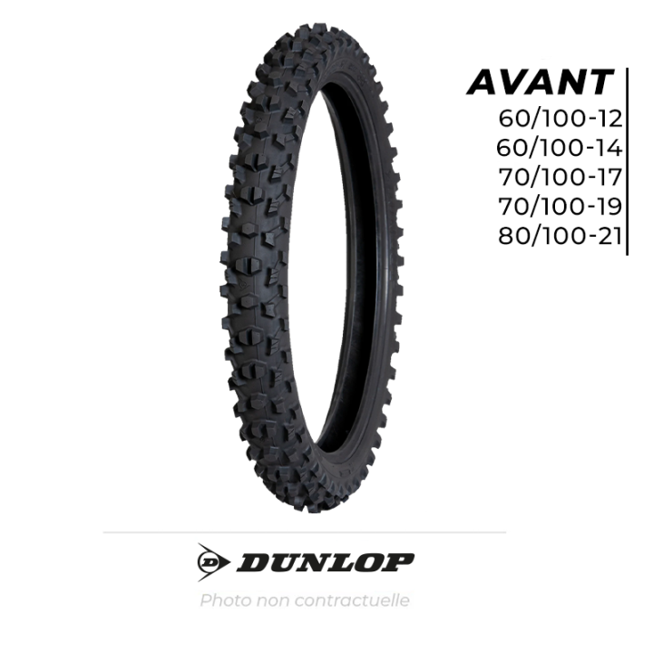 Pneu Dunlop GEOMAX MX34 F 60/100-12 M/C NHS 36J TT | Oxmoto