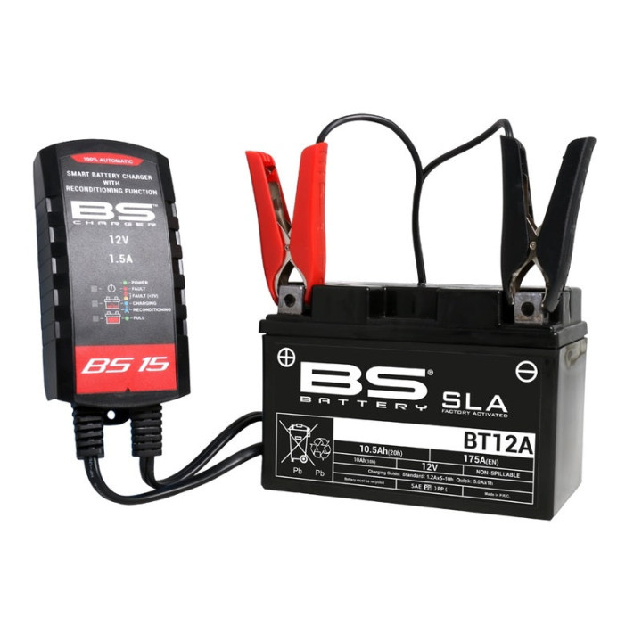 Chargeur de batterie intelligent bs battery bs15 | Oxmoto
