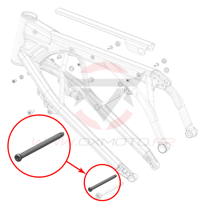Axe inférieur de fixation batterie stark varg | Oxmoto