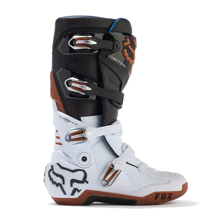 Bottes FOX motion blanc/noir/gum 2024 | Oxmoto