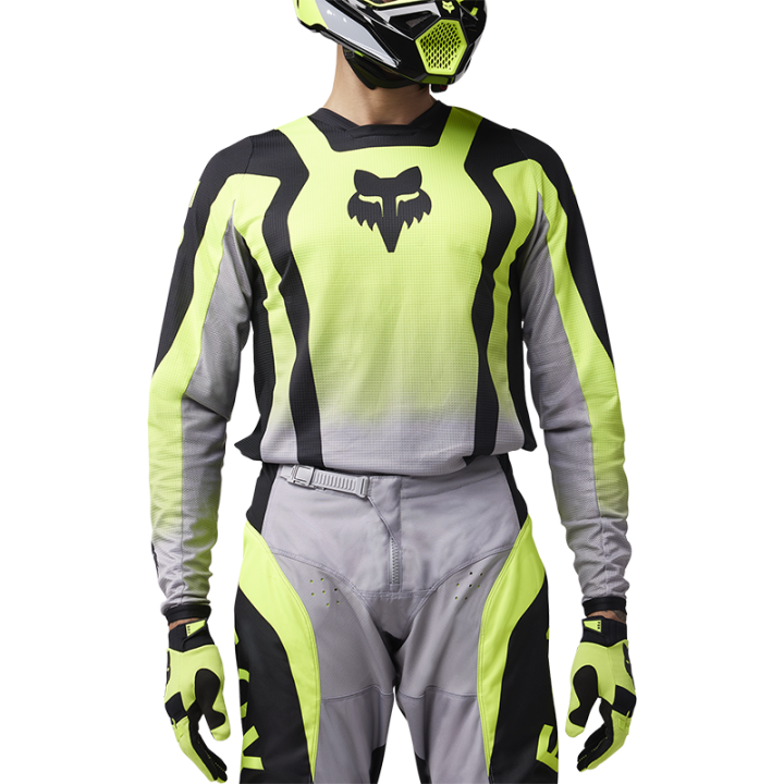 Maillot FOX 180 lean jaune 2025 | Oxmoto
