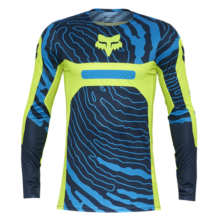 Maillot FOX flexair impression jaune 2025 | Oxmoto