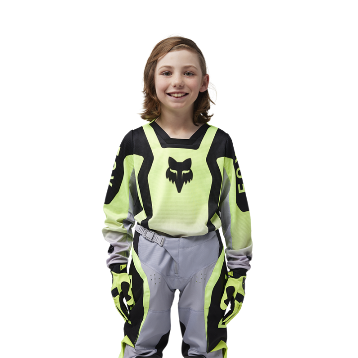 Maillot enfant FOX 180 lean jaune 2025 | Oxmoto