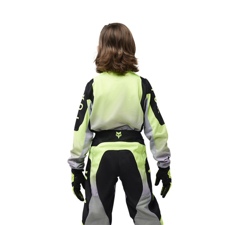 Maillot enfant FOX 180 lean jaune 2025 | Oxmoto