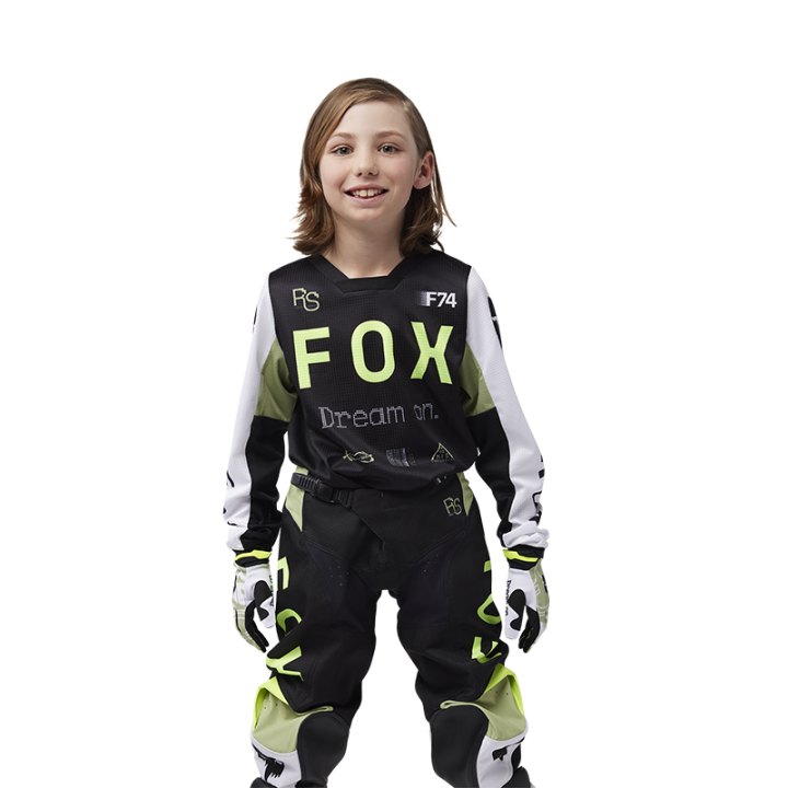 Maillot enfant FOX 180 race spec vert 2025 | Oxmoto