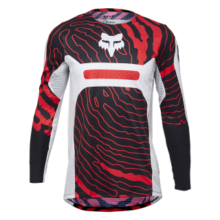 Maillot enfant FOX flexair impression blanc 2025 | Oxmoto