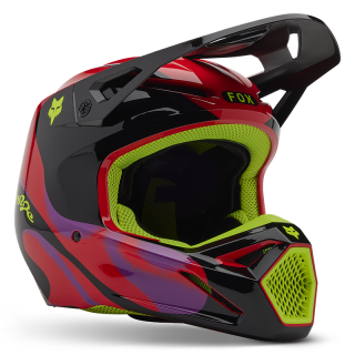 Casque FOX v1 emotion rouge 2025 | Oxmoto