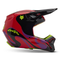 Casque FOX v1 emotion rouge 2025 | Oxmoto