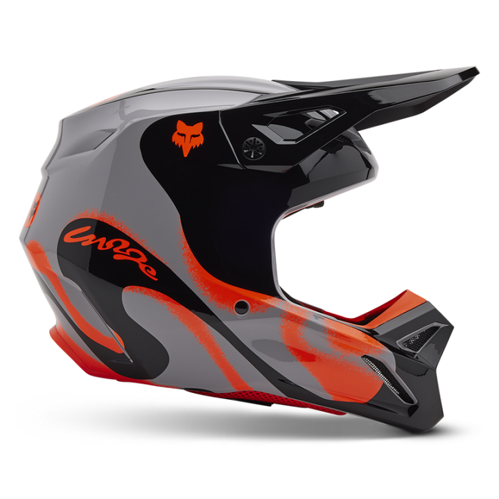 Casque FOX v1 emotion gris 2025 | Oxmoto