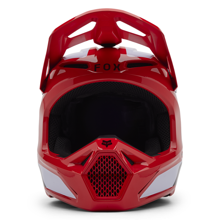 Casque FOX v1 lean rouge 2025 | Oxmoto