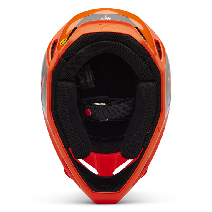Casque FOX v1 lean orange 2025 | Oxmoto