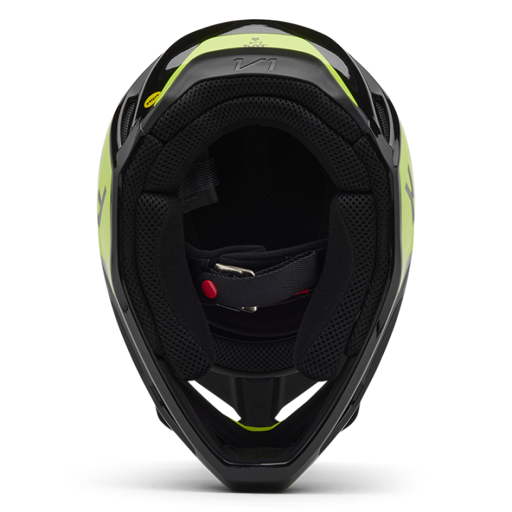 Casque FOX v1 lean gris/jaune 2025 | Oxmoto