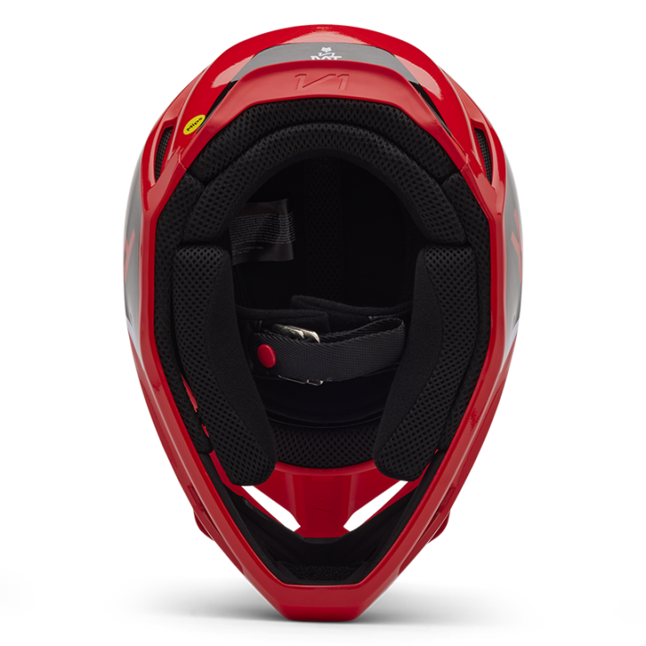 Casque FOX v1 lean rouge 2025 | Oxmoto