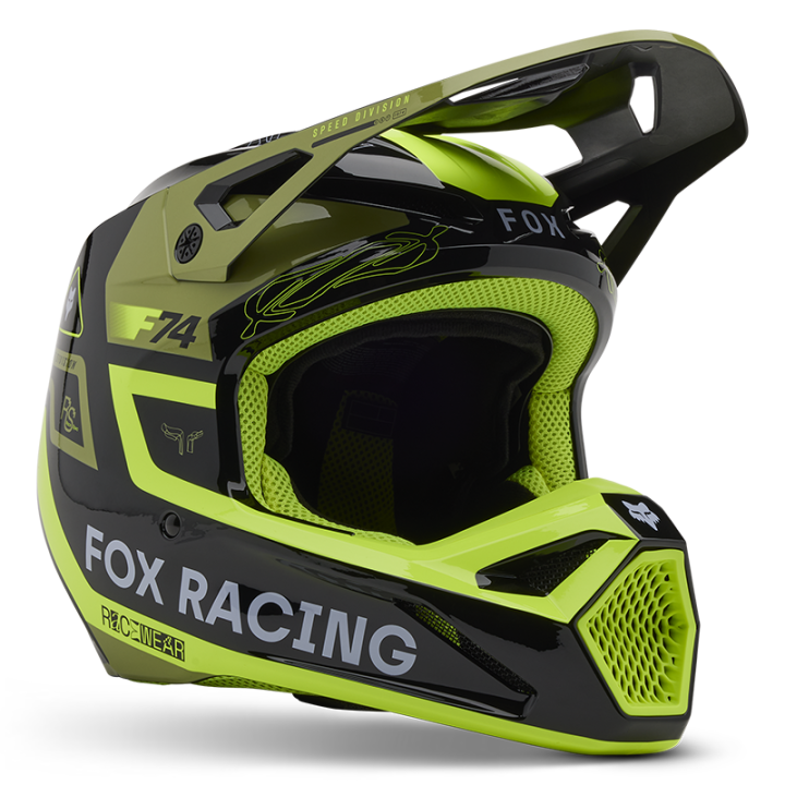 Casque FOX v1 race spec vert 2025 | Oxmoto